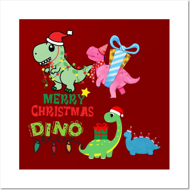 Dinosaurs - Merry Christmas DINO Wall Art by O.M design